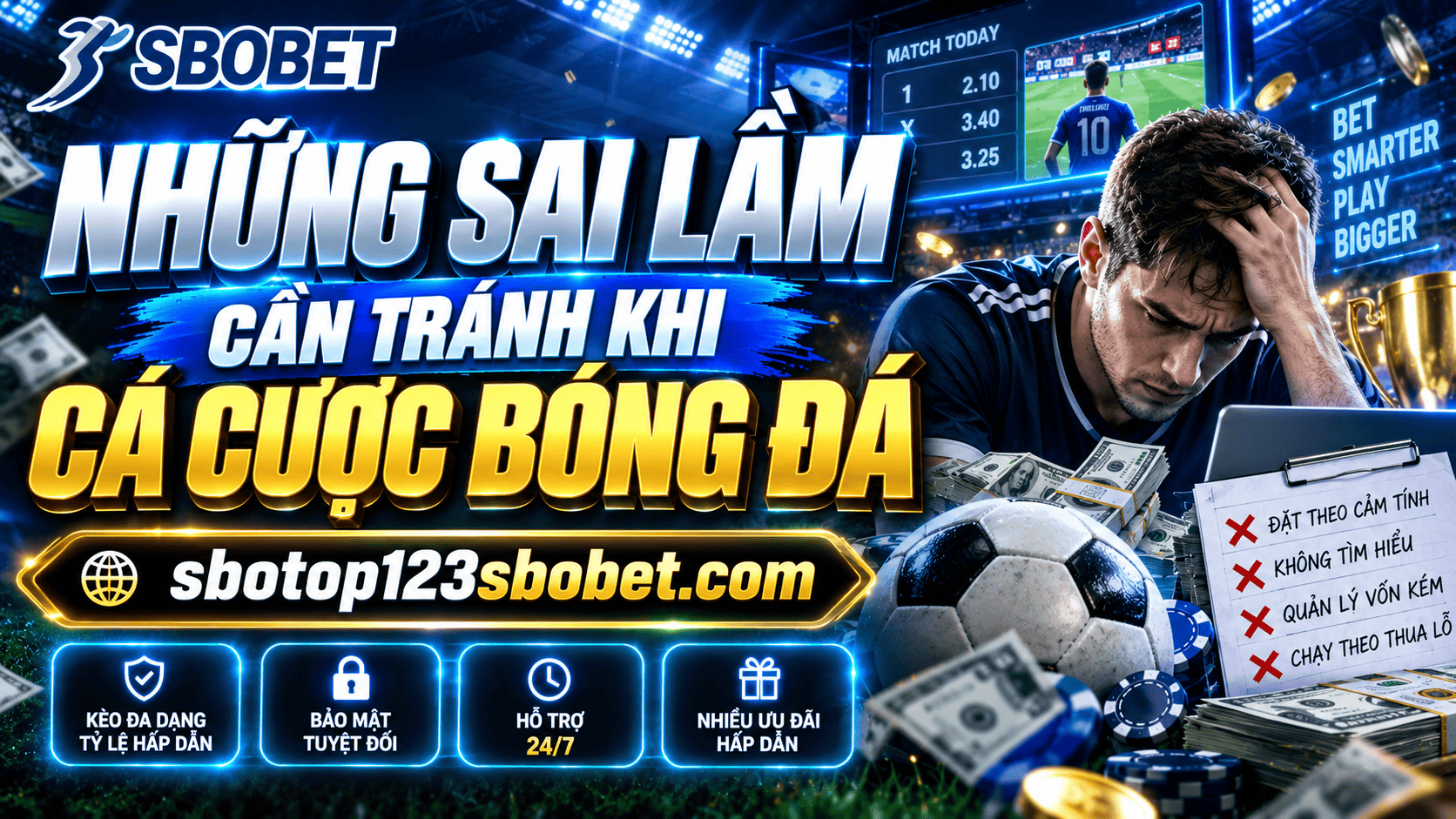 Những sai lầm cần tránh khi cá cược bóng đá khiến bạn dễ mất tiền